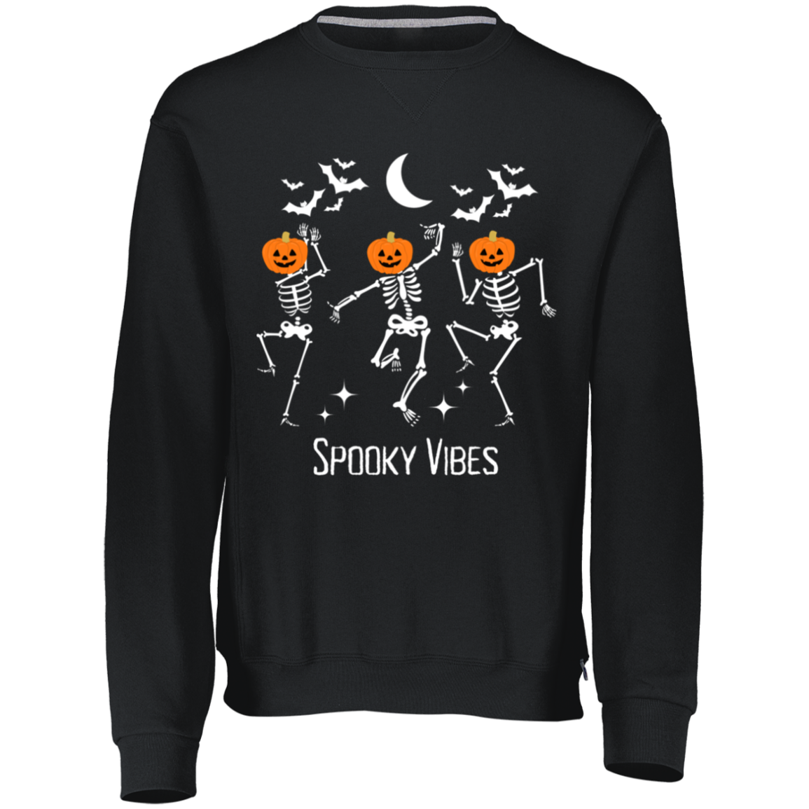 Spooky Vibes Dancing Skeletons 698HBM Dri-Power Fleece Crewneck Sweatshirt