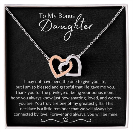 To My Bonus Daughter | Interlocking Hearts