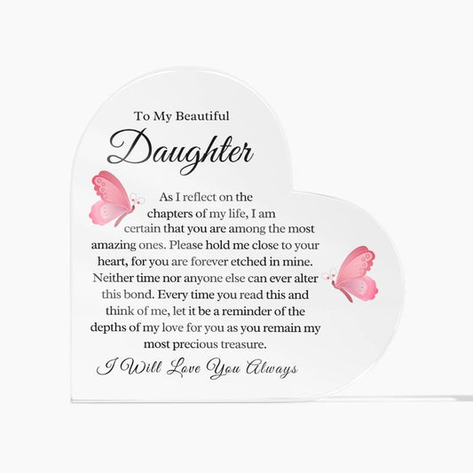 To My Daughter Butterfly Forever Love Plaque